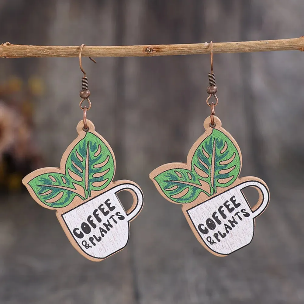 Wooden Alloy Dangle Earrings sold by Gigi Laurent product image thumbnail 2