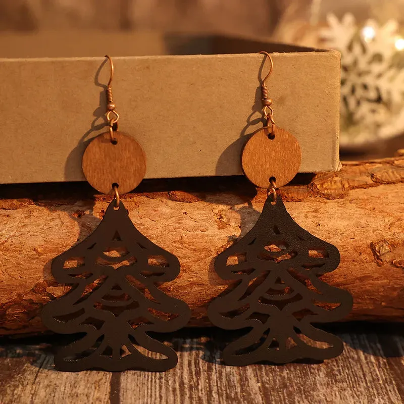 Wooden Cutout Tree Shape Earrings sold by Gigi Laurent product image thumbnail 2