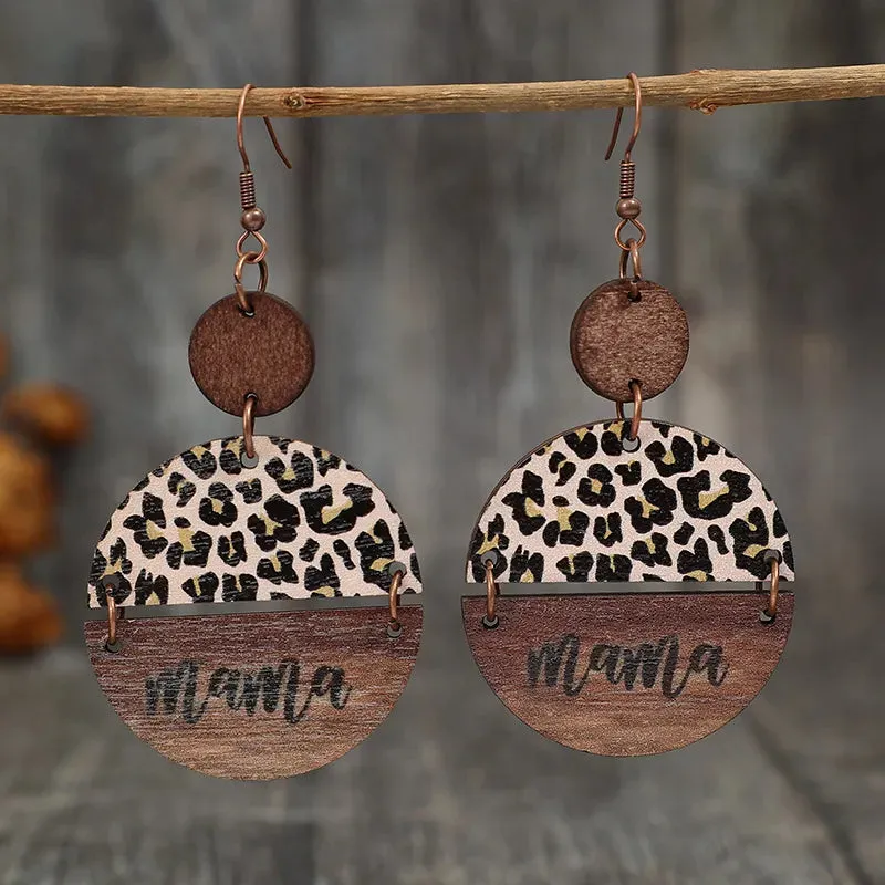 Wooden Leopard Round Shape Earrings sold by Gigi Laurent product image thumbnail 4
