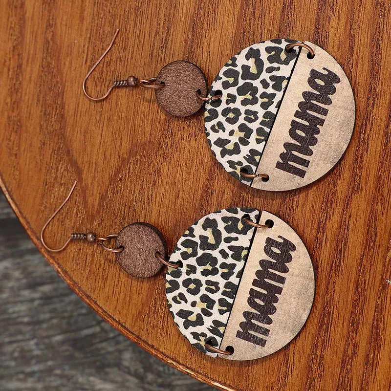 Wooden Leopard Round Shape Earrings sold by Gigi Laurent product image thumbnail 3