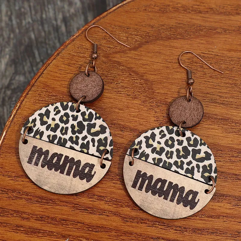 Wooden Leopard Round Shape Earrings sold by Gigi Laurent product image thumbnail 2