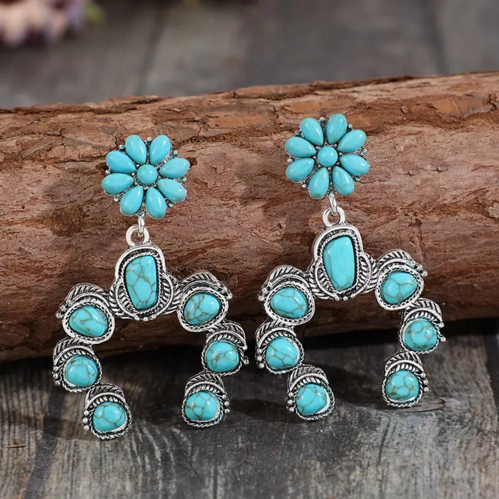 Artificial Turquoise Alloy Dangle Earrings sold by Gigi Laurent product image thumbnail 4