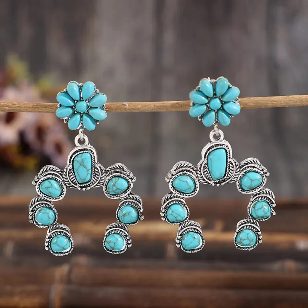 Artificial Turquoise Alloy Dangle Earrings sold by Gigi Laurent product image thumbnail 2
