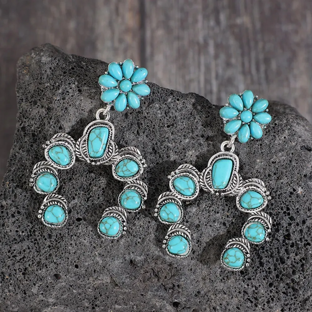 Artificial Turquoise Alloy Dangle Earrings sold by Gigi Laurent