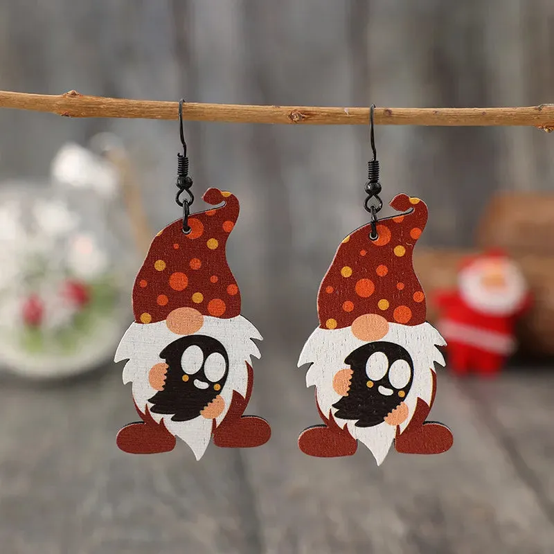 Point Hat Gnome Wooden Dangle Earrings sold by Gigi Laurent