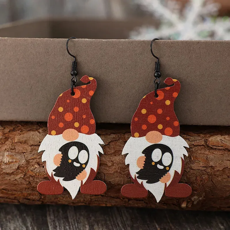 Point Hat Gnome Wooden Dangle Earrings sold by Gigi Laurent product image thumbnail 2