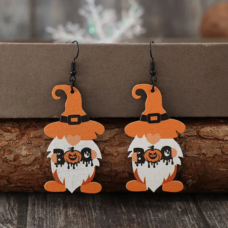 Wooden Dwarfs Pumpkin Dangle Earrings sold by Gigi Laurent product image thumbnail 3