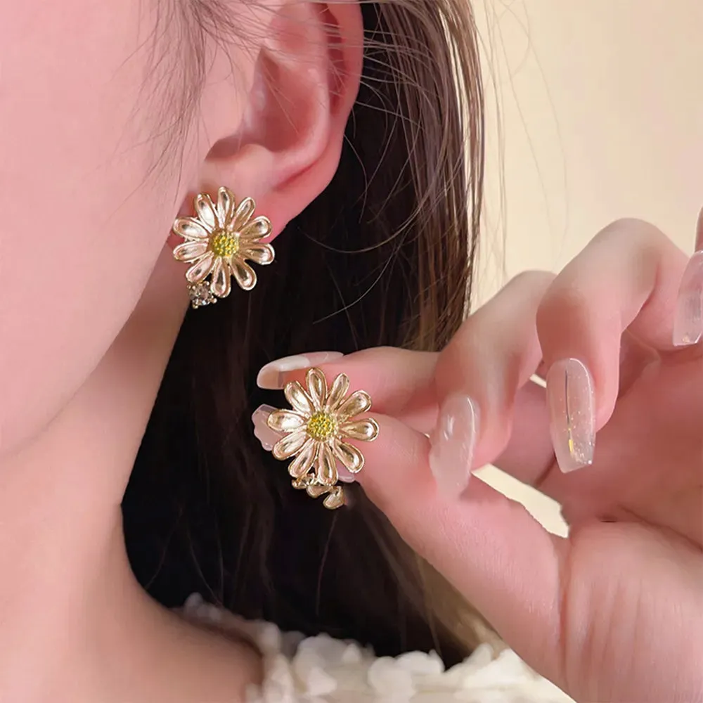 Alloy Drip Oil Flower Stud Earrings sold by Gigi Laurent product image thumbnail 2