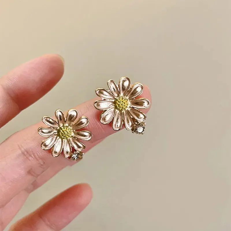 Alloy Drip Oil Flower Stud Earrings sold by Gigi Laurent