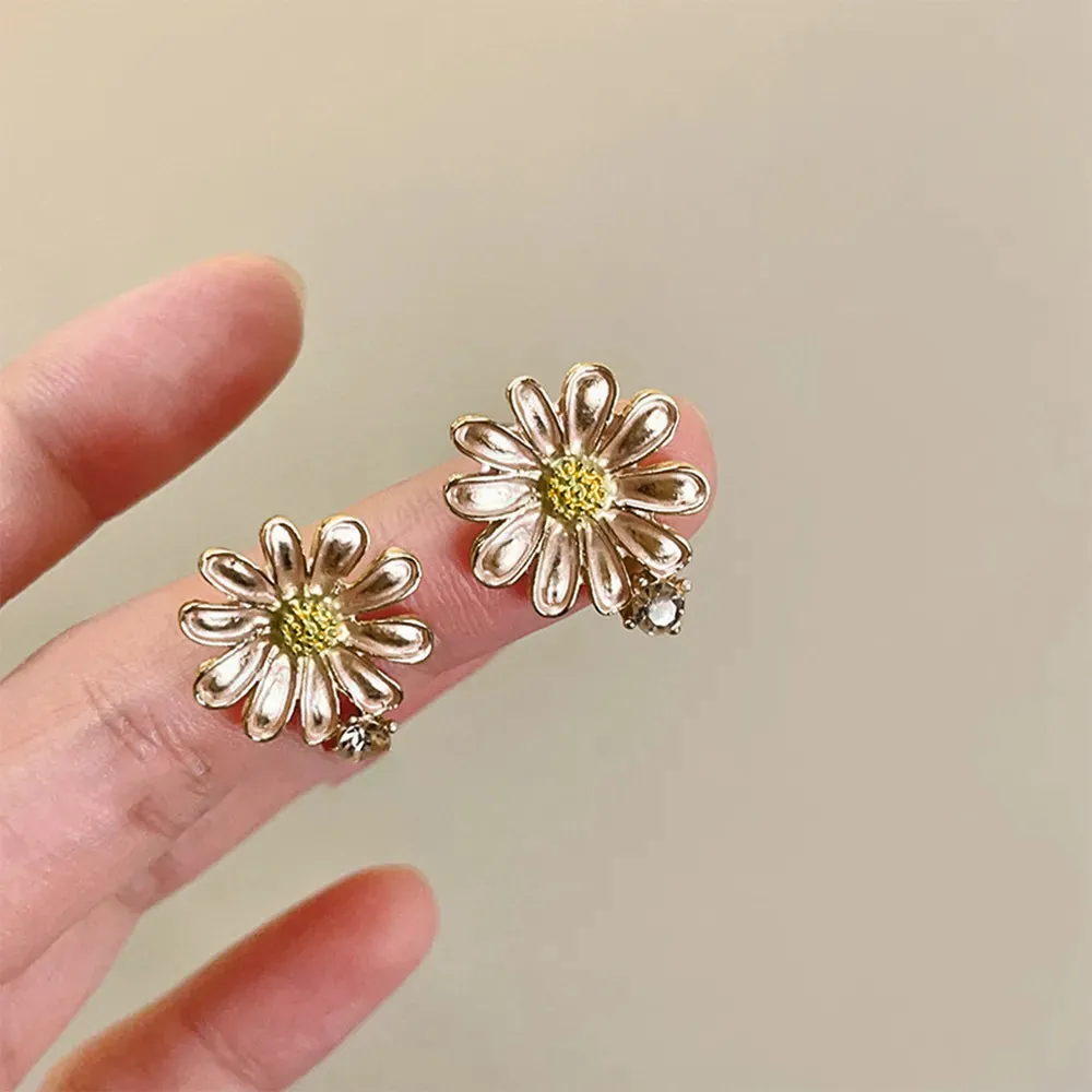 Alloy Drip Oil Flower Stud Earrings sold by Gigi Laurent