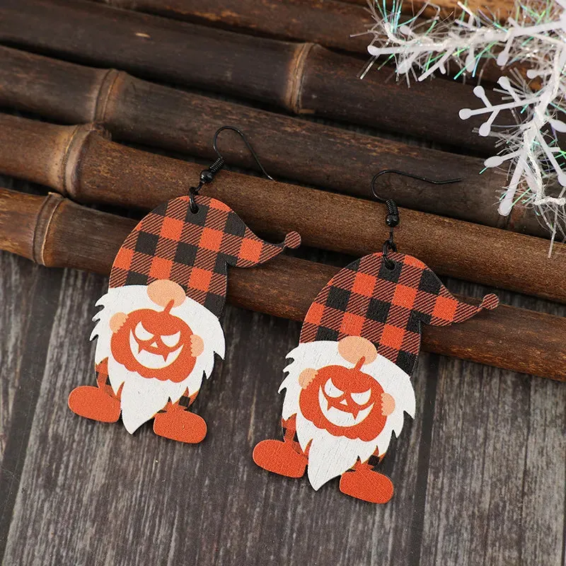 Wooden Dwarfs Pumpkin Dangle Earrings sold by Gigi Laurent product image thumbnail 3
