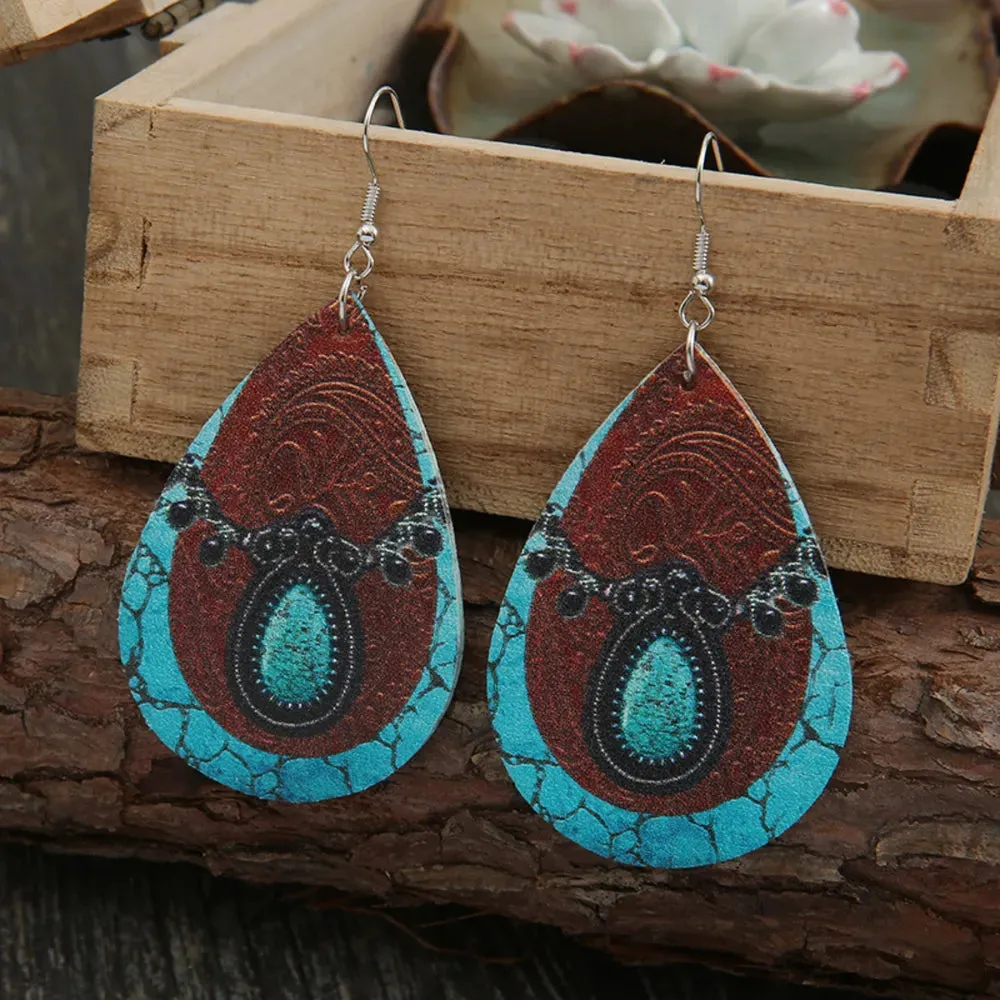 PU Leather Iron Hook Teardrop Earrings sold by Gigi Laurent product image thumbnail 3