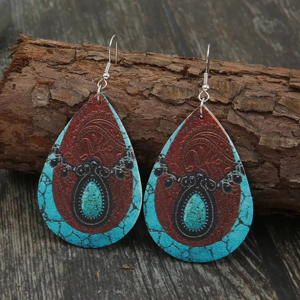 PU Leather Iron Hook Teardrop Earrings sold by Gigi Laurent product image thumbnail 5