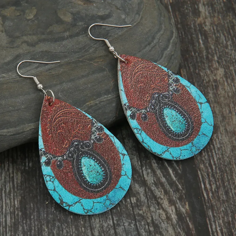 PU Leather Iron Hook Teardrop Earrings sold by Gigi Laurent product image thumbnail 4