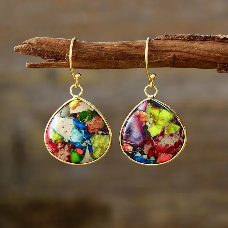 18K Gold-Plated Natural Stone Earrings sold by Gigi Laurent product image thumbnail 4