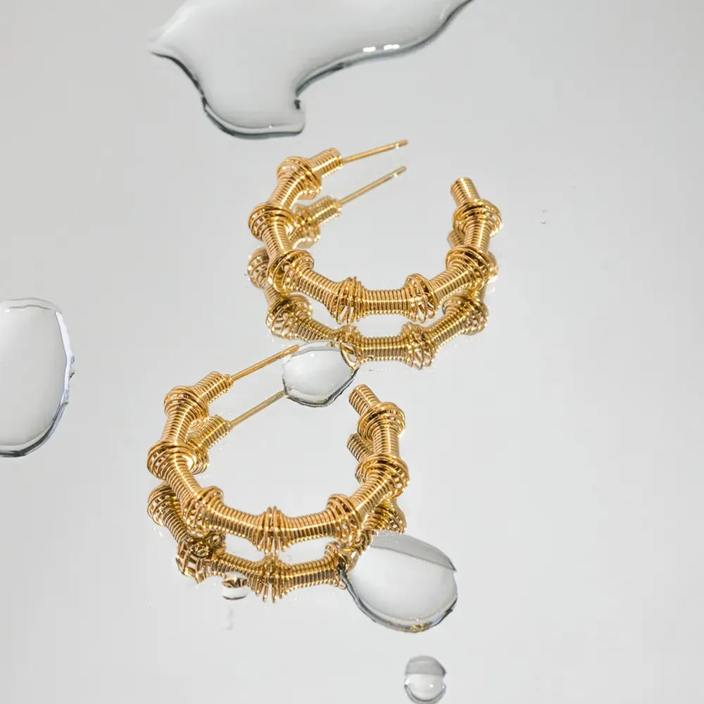 18K Gold-Plated Stainless Steel C-Hoop Earrings sold by Gigi Laurent