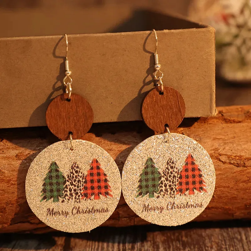 PU Leather Christmas Tree Earrings sold by Gigi Laurent product image thumbnail 3