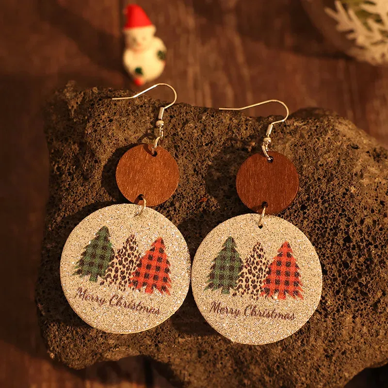 PU Leather Christmas Tree Earrings sold by Gigi Laurent product image thumbnail 4