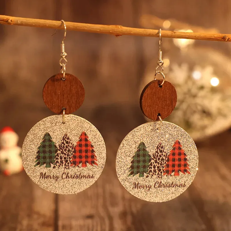 PU Leather Christmas Tree Earrings sold by Gigi Laurent product image thumbnail 2