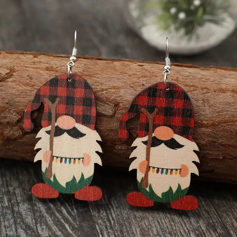 Wooden Pointed Hat Gnome Earrings sold by Gigi Laurent product image thumbnail 3