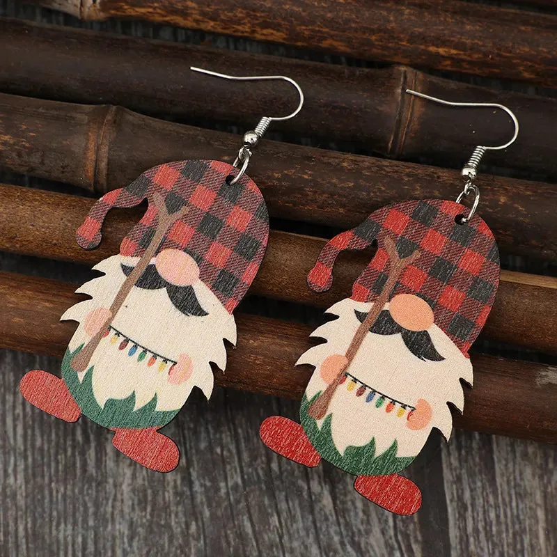 Wooden Pointed Hat Gnome Earrings sold by Gigi Laurent product image thumbnail 2