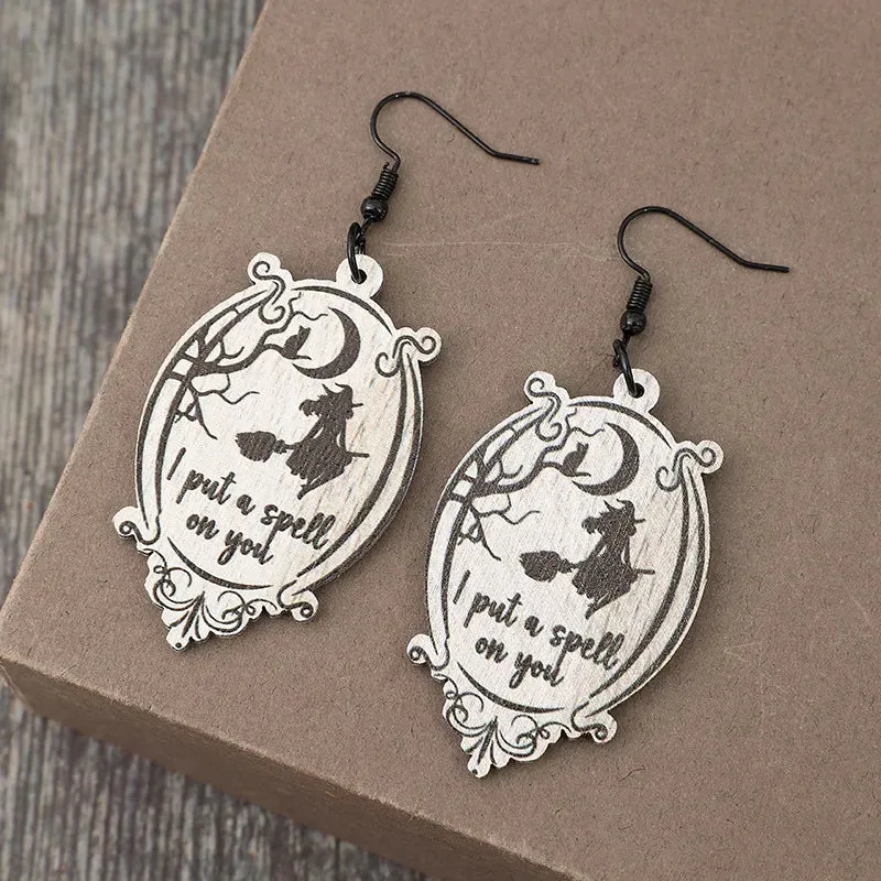 Witch Wooden Dangle Earrings sold by Gigi Laurent product image thumbnail 3