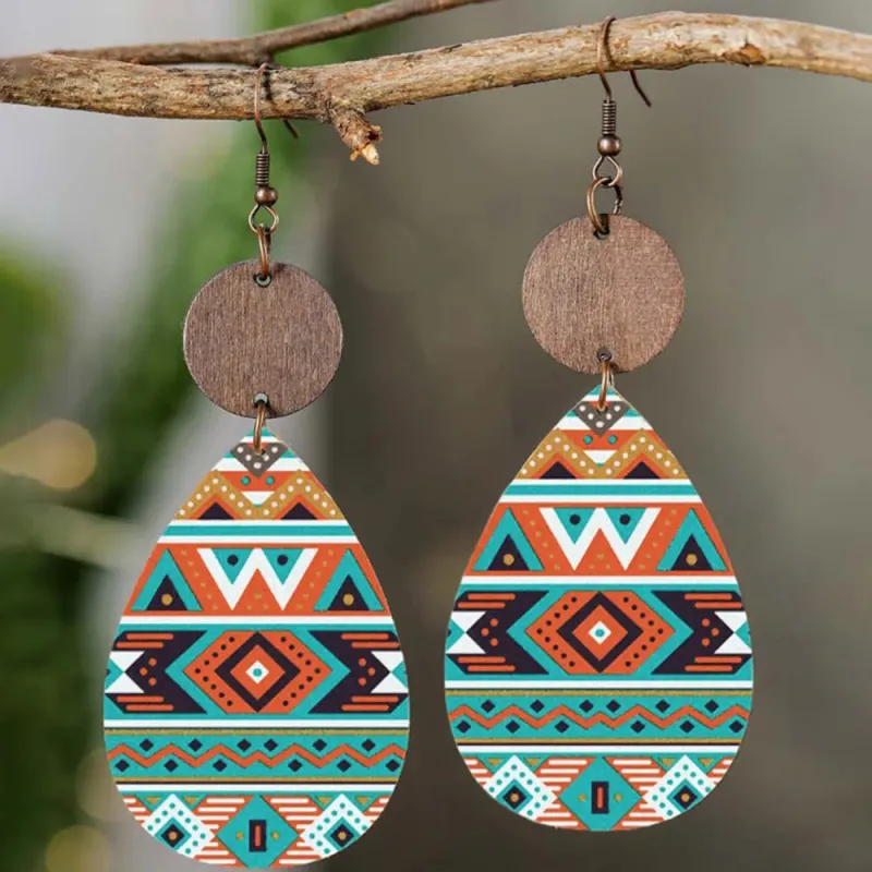 Geometric Wooden Teardrop Earrings sold by Gigi Laurent