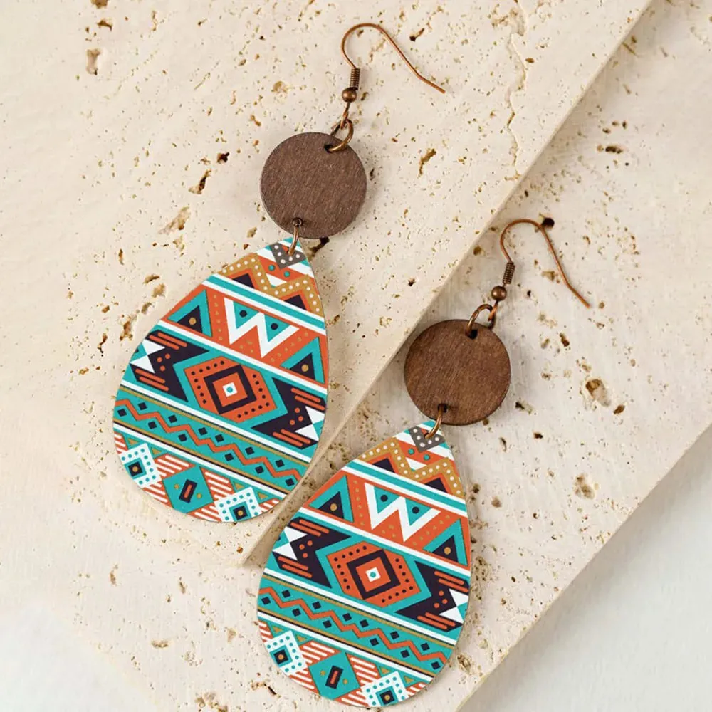 Geometric Wooden Teardrop Earrings sold by Gigi Laurent product image thumbnail 3