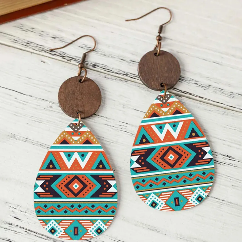 Geometric Wooden Teardrop Earrings sold by Gigi Laurent product image thumbnail 2