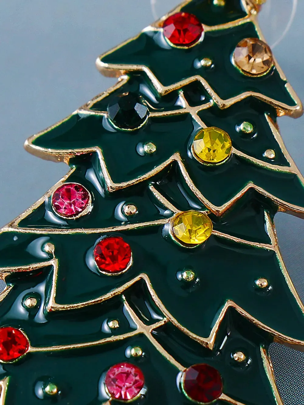 Alloy Inlaid Rhinestone Christmas Tree Earrings sold by Gigi Laurent product image thumbnail 4