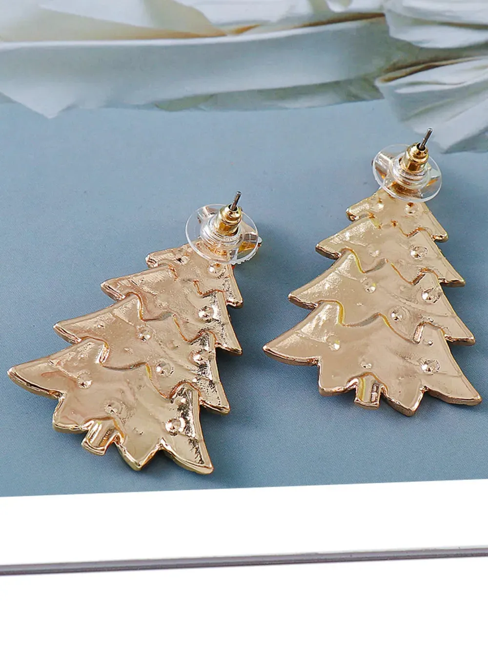 Alloy Inlaid Rhinestone Christmas Tree Earrings sold by Gigi Laurent product image thumbnail 5