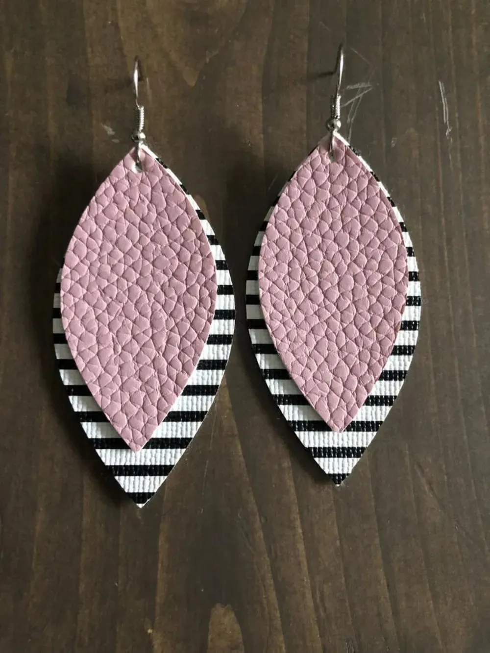 PU Leather Leaf Dangle Earrings sold by Gigi Laurent product image thumbnail 5