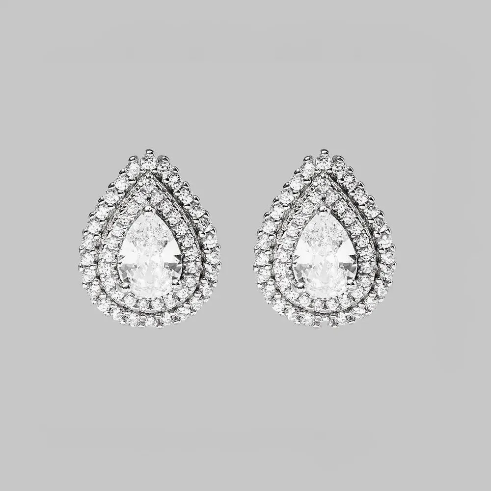 925 Sterling Silver Zircon Teardrop Shape Stud Earrings sold by Gigi Laurent product image thumbnail 2