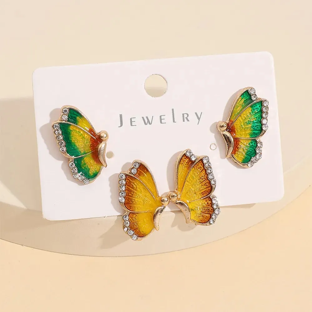 2 Piece Rhinestone Alloy Butterfly Stud Earrings sold by Gigi Laurent product image thumbnail 3