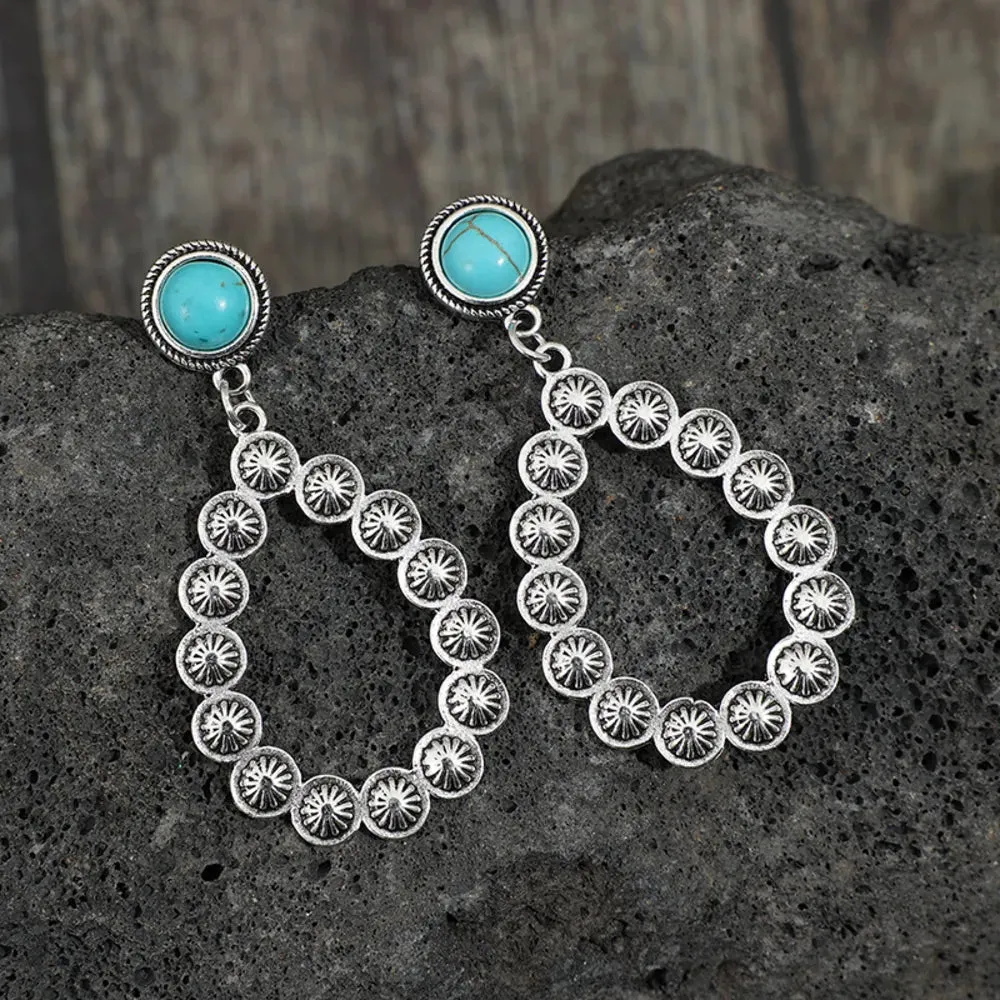 Artificial Turquoise Teardrop Earrings sold by Gigi Laurent product image thumbnail 3