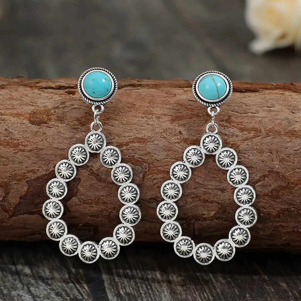 Artificial Turquoise Teardrop Earrings sold by Gigi Laurent product image thumbnail 2