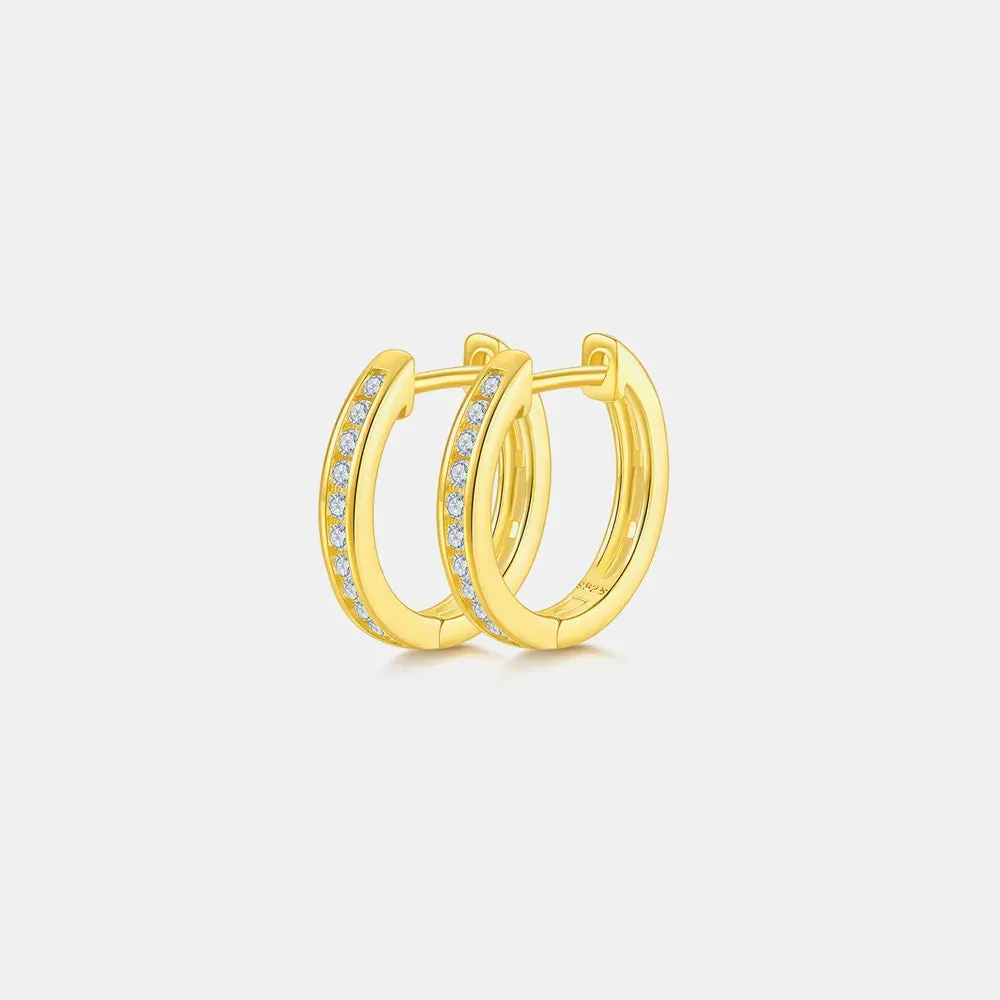 Moissanite 925 Sterling Silver Huggie Earrings sold by Gigi Laurent product image thumbnail 3