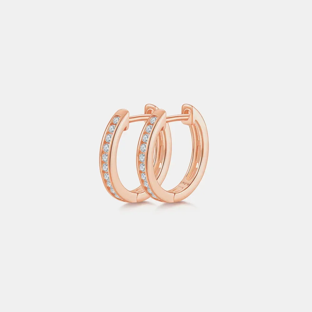 Moissanite 925 Sterling Silver Huggie Earrings sold by Gigi Laurent product image thumbnail 5