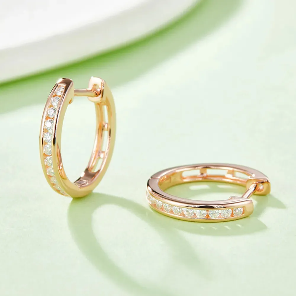 Moissanite 925 Sterling Silver Huggie Earrings sold by Gigi Laurent product image thumbnail 4