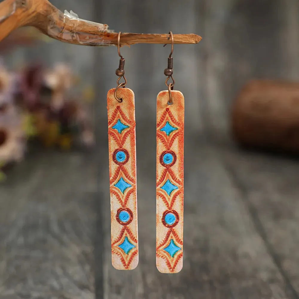 Geometric Leather Bar Earrings sold by Gigi Laurent