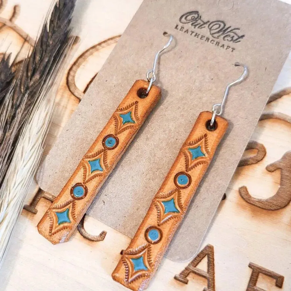 Geometric Leather Bar Earrings sold by Gigi Laurent product image thumbnail 4