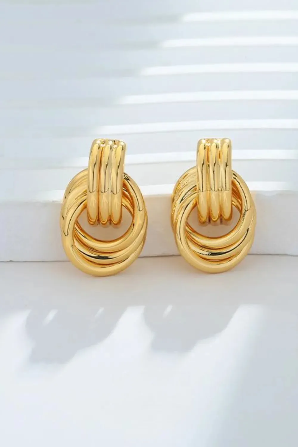 Gold-Plated Knotted Stud Earrings sold by Gigi Laurent product image thumbnail 2
