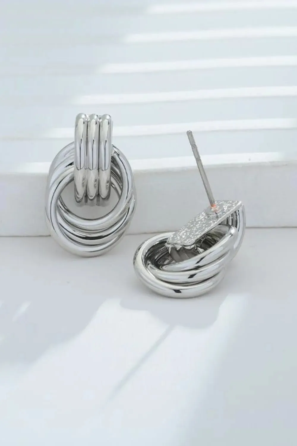 Gold-Plated Knotted Stud Earrings sold by Gigi Laurent product image thumbnail 4