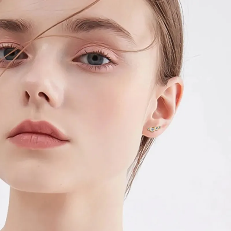 Moissanite 925 Sterling Silver Stud Earrings sold by Gigi Laurent