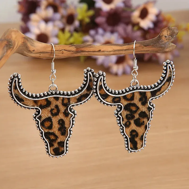 Alloy Animal Print Cow Head Earrings sold by Gigi Laurent