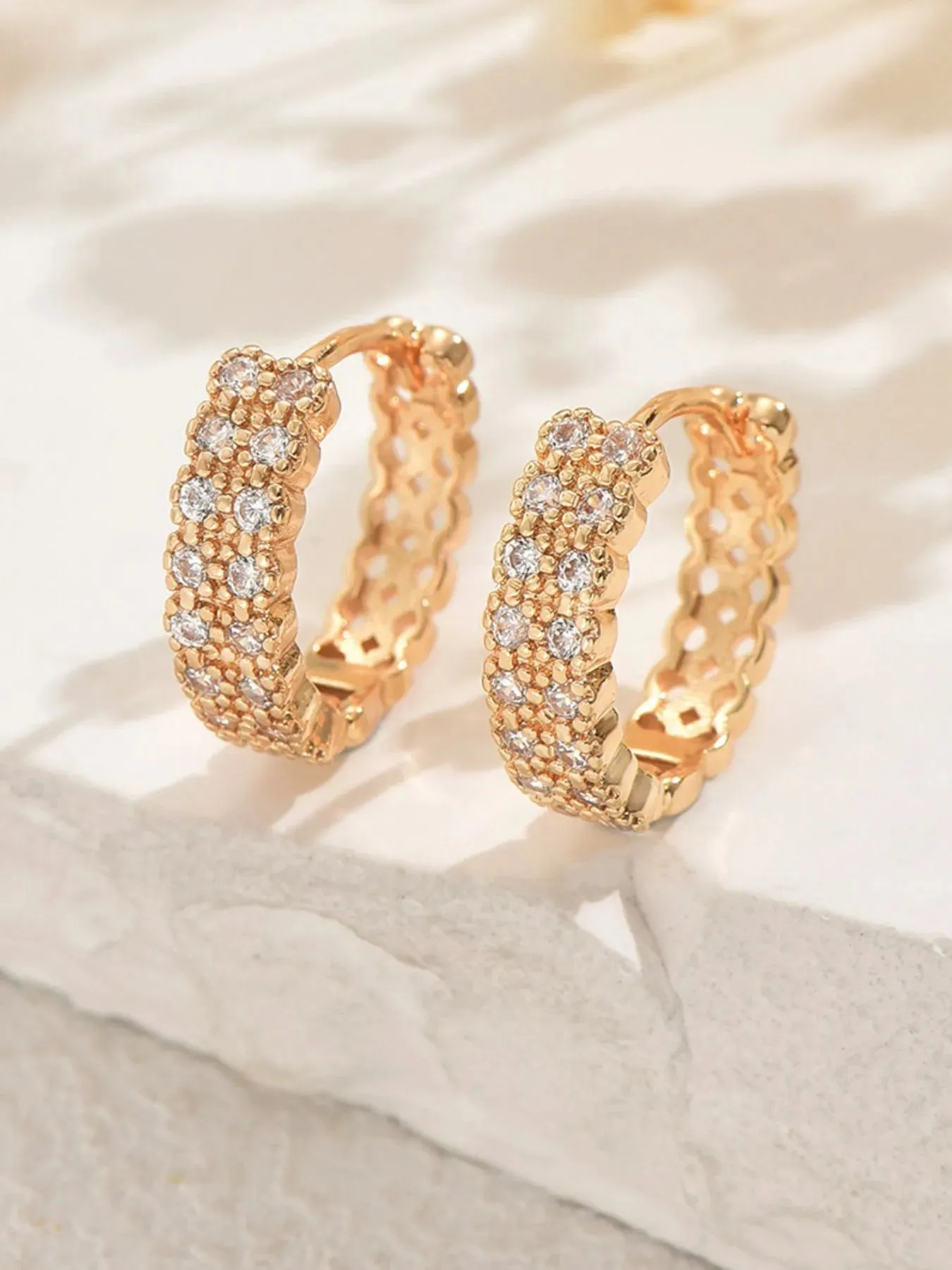Inland Zircon Hoop Earrings sold by Gigi Laurent product image thumbnail 3