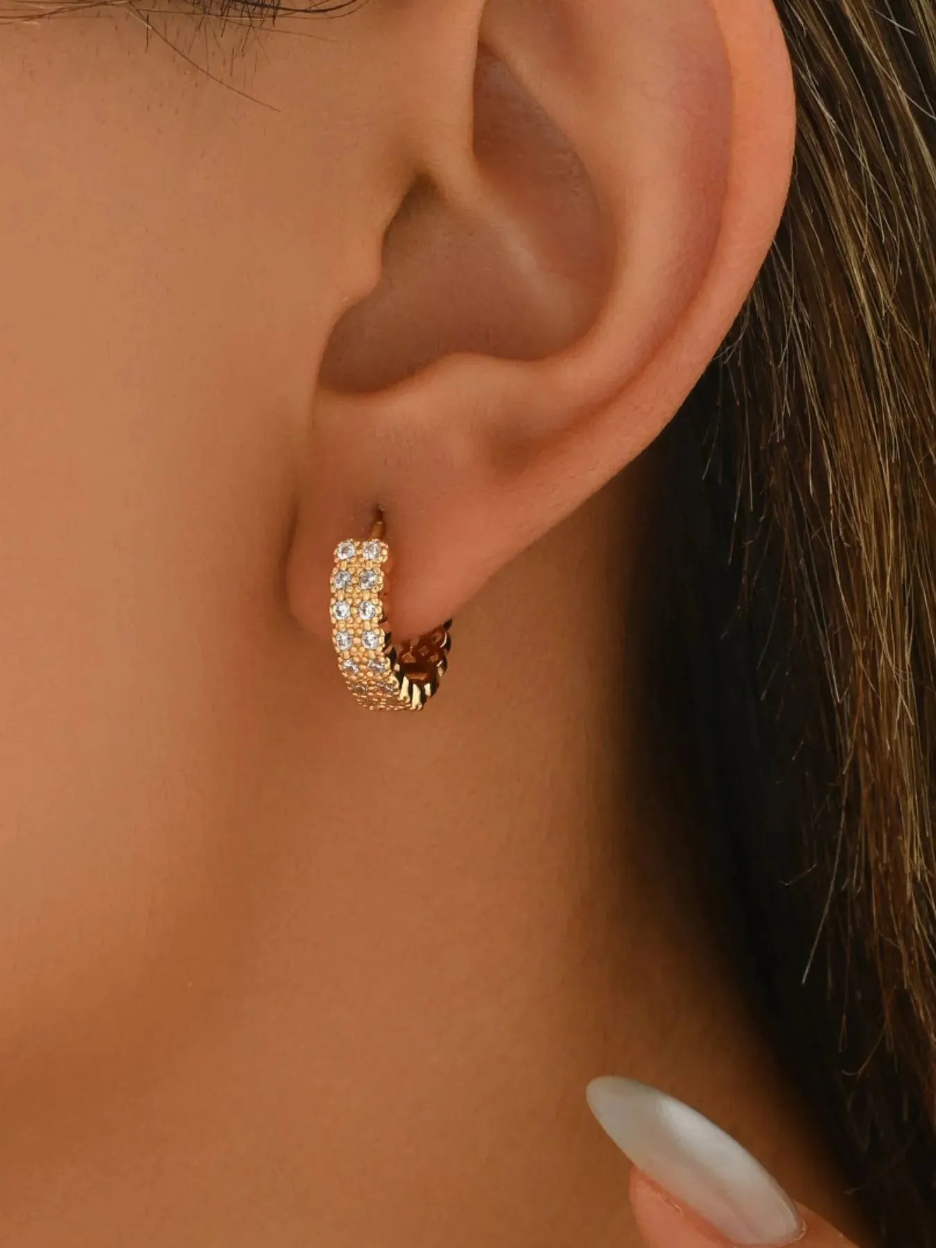 Inland Zircon Hoop Earrings sold by Gigi Laurent product image thumbnail 2