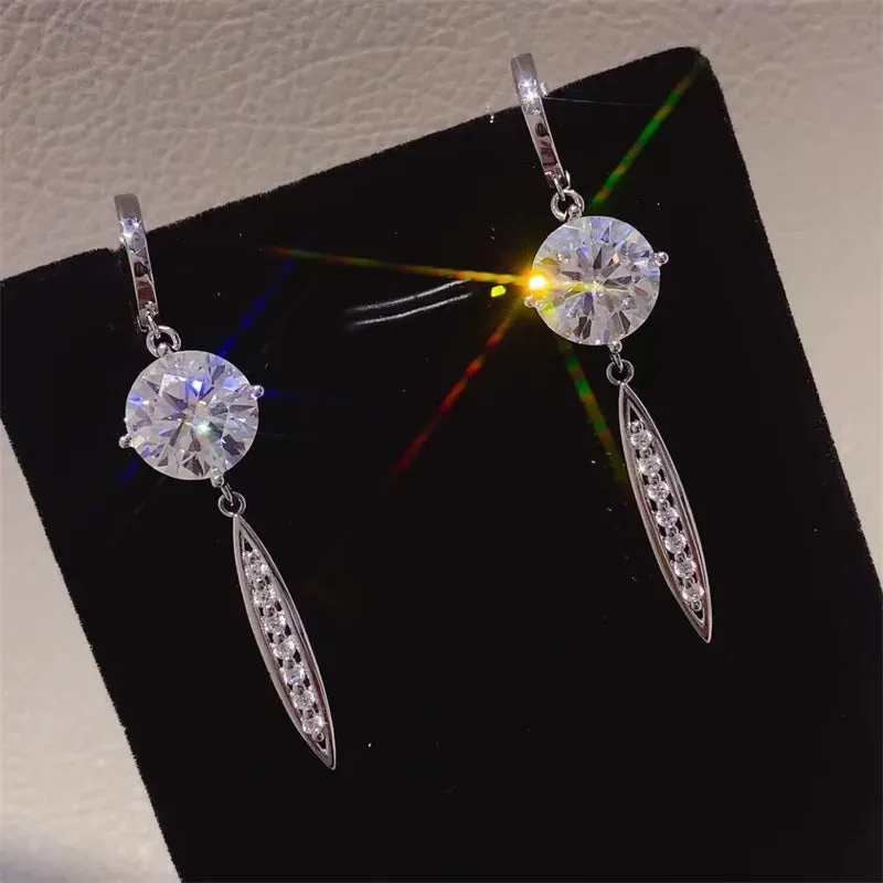 10 Carat Moissanite 925 Sterling Silver Earrings sold by Gigi Laurent product image thumbnail 5