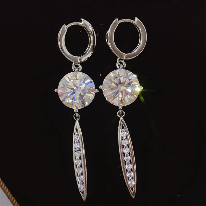 10 Carat Moissanite 925 Sterling Silver Earrings sold by Gigi Laurent
