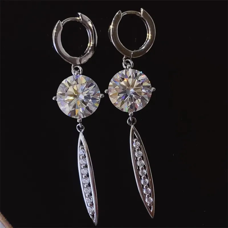 10 Carat Moissanite 925 Sterling Silver Earrings sold by Gigi Laurent product image thumbnail 2
